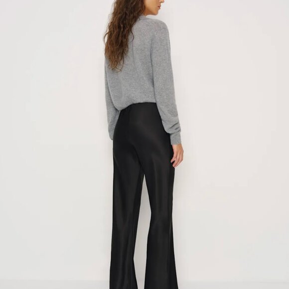 Reformation Gale Satin Mid Rise Bias Pant, Black, NWT, Size XL - Picture 2 of 7